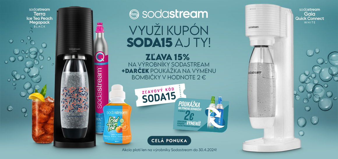 Sodastream -15% zľava plus darček